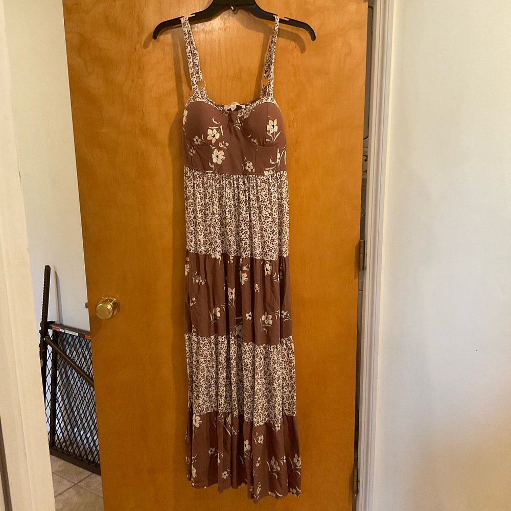 No comment Multicolored Tiered Sleeveless Spaghetti Strap Sundress